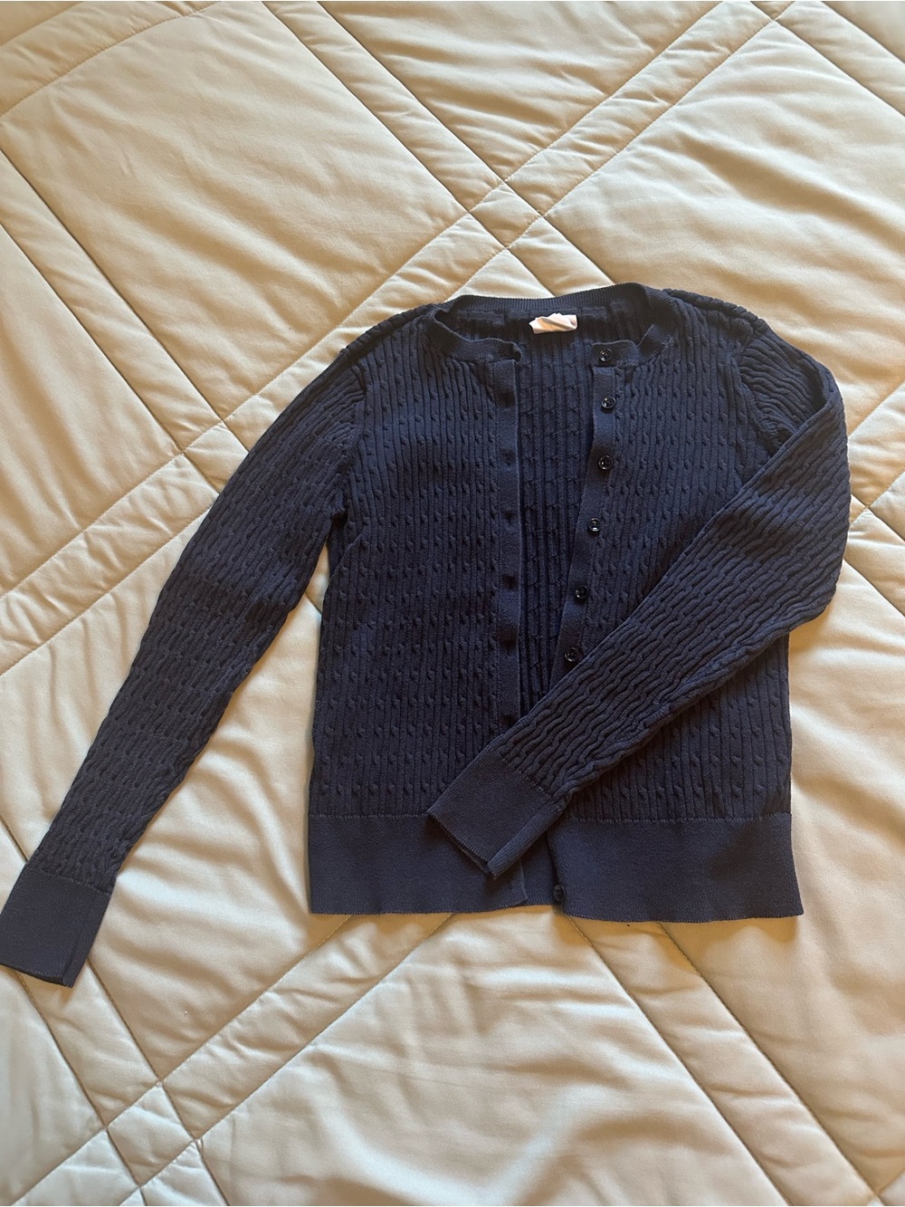 Girls Classic GAP Navy Cable-Knit Cardigan Sweater